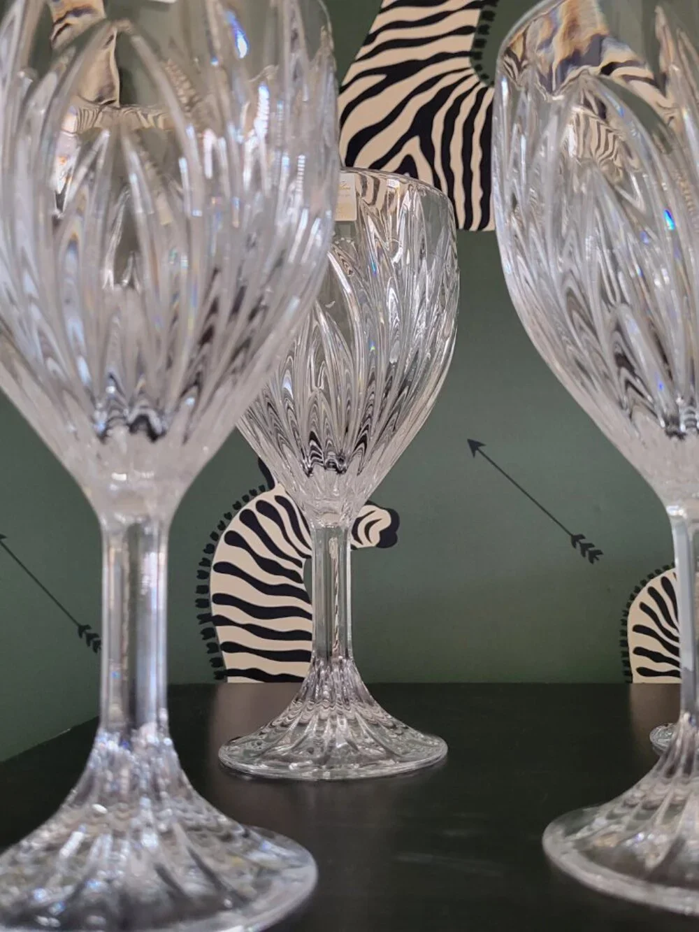 Vintage BOHEMIA Crystal Glasses Goblets 